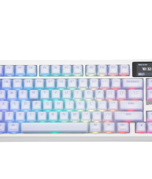 Mechanisch Toetsenbord 80% – Draadloos/Bluetooth/2.4GHz, Hot-Swap en Glazen Display met Knop