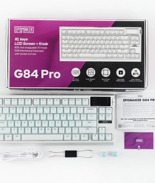 Mechanisch Toetsenbord 80% – Draadloos/Bluetooth/2.4GHz, Hot-Swap en Glazen Display met Knop