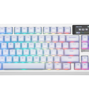 Mechanisch Toetsenbord 80% – Draadloos/Bluetooth/2.4GHz, Hot-Swap en Glazen Display met Knop