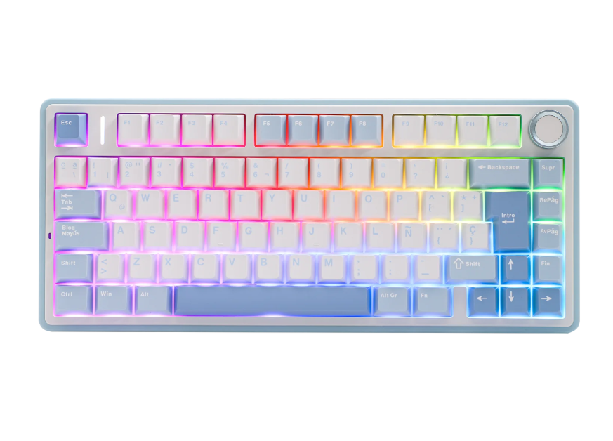 Mechanisch Gaming Toetsenbord 75% ISO-ES – Draadloos/Bluetooth/2.4GHz, Hot-Swap en RGB Verlichting