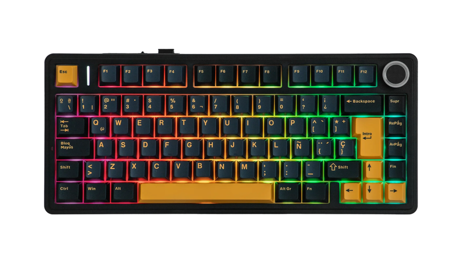 Mechanisch Gaming Toetsenbord 75% ISO-ES – Draadloos/Bluetooth/2.4GHz, Hot-Swap en RGB Verlichting