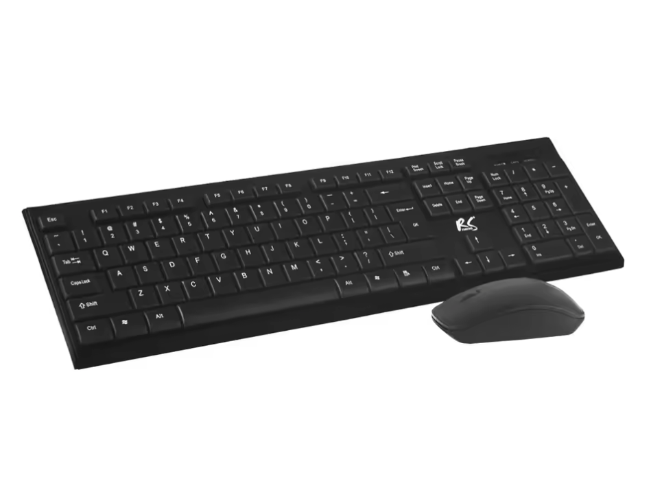 Draadloos Toetsenbord en Muis Set – QWERTY met Numeriek Toetsenblok, 2.4GHz Plug en Play