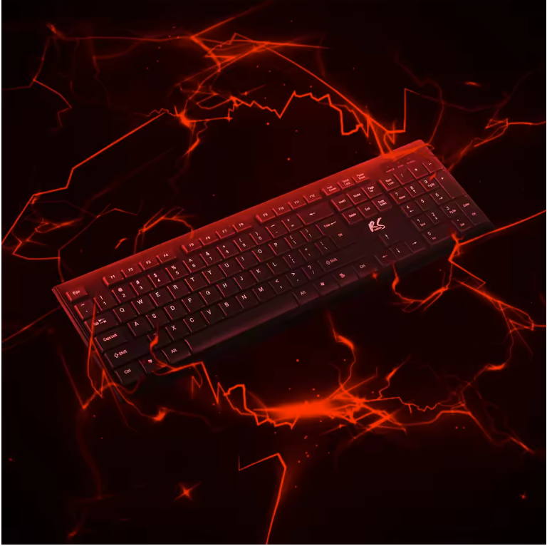 Draadloos Toetsenbord en Muis Set – QWERTY met Numeriek Toetsenblok, 2.4GHz Plug en Play
