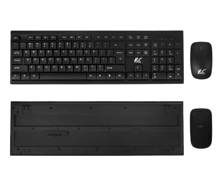 Draadloos Toetsenbord en Muis Set – QWERTY met Numeriek Toetsenblok, 2.4GHz Plug en Play