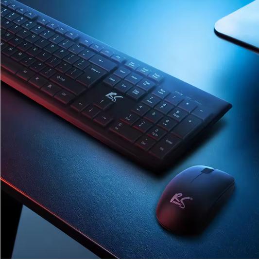 Draadloos Toetsenbord en Muis Set – QWERTY met Numeriek Toetsenblok, 2.4GHz Plug en Play