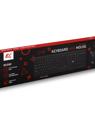 Draadloos Toetsenbord en Muis Set – QWERTY met Numeriek Toetsenblok, 2.4GHz Plug en Play