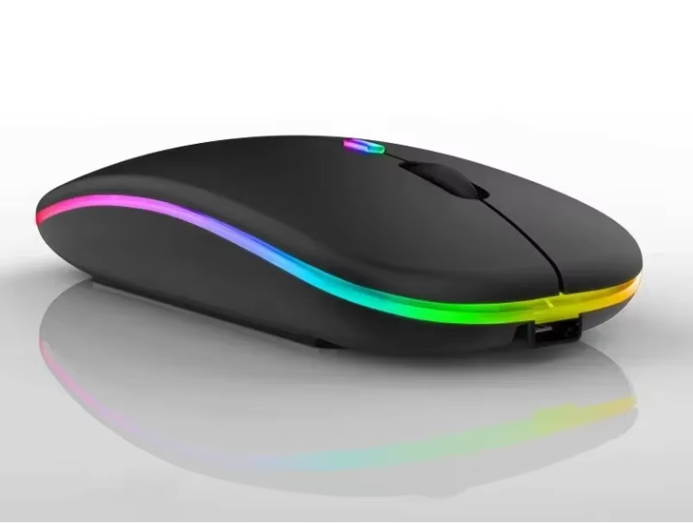 Draadloze Oplaadbare Muis – Stil, Bluetooth en 2.4GHz Dual Mode met LED Verlichting