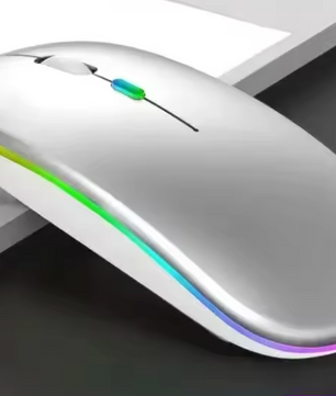 Draadloze Oplaadbare Muis – Stil, Bluetooth en 2.4GHz Dual Mode met LED Verlichting