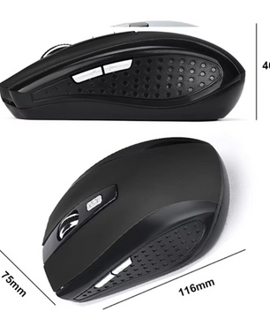 Draadloze Muis 2.4GHz – Compact, Ergonomisch en 6 Knoppen voor Laptop en PC