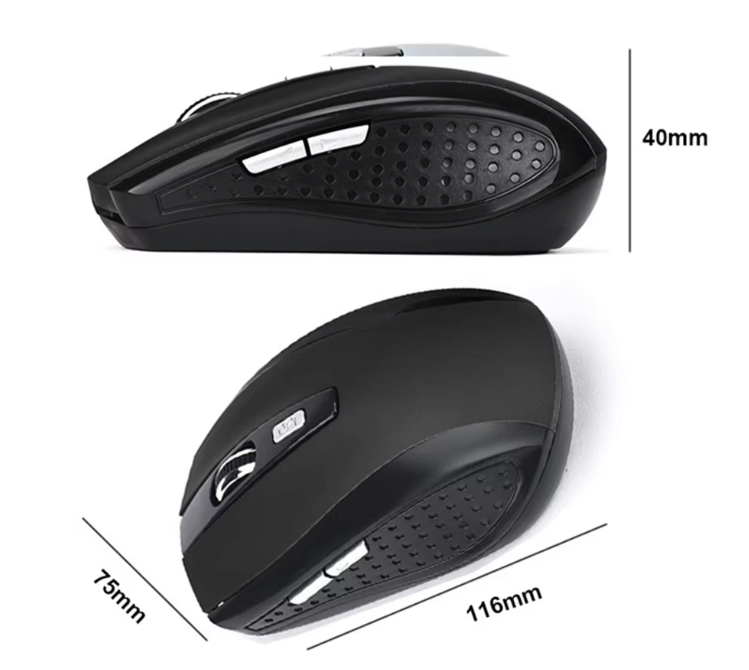 Draadloze Muis 2.4GHz – Compact, Ergonomisch en 6 Knoppen voor Laptop en PC