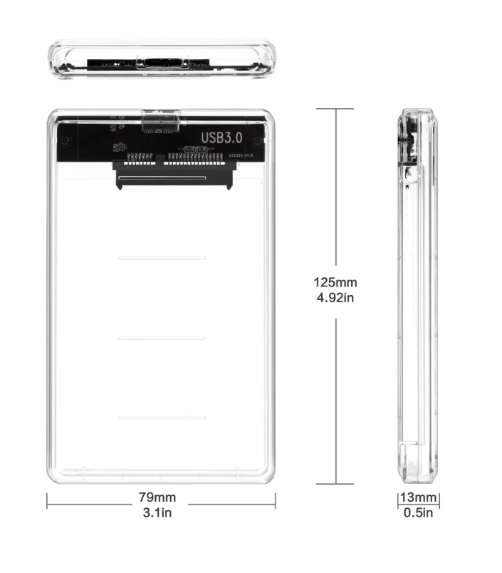 2.5” HDD/SSD Behuizing USB 3.0 en Type-C – Externe Hard Drive Case