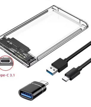 2.5” HDD/SSD Behuizing USB 3.0 en Type-C – Externe Hard Drive Case