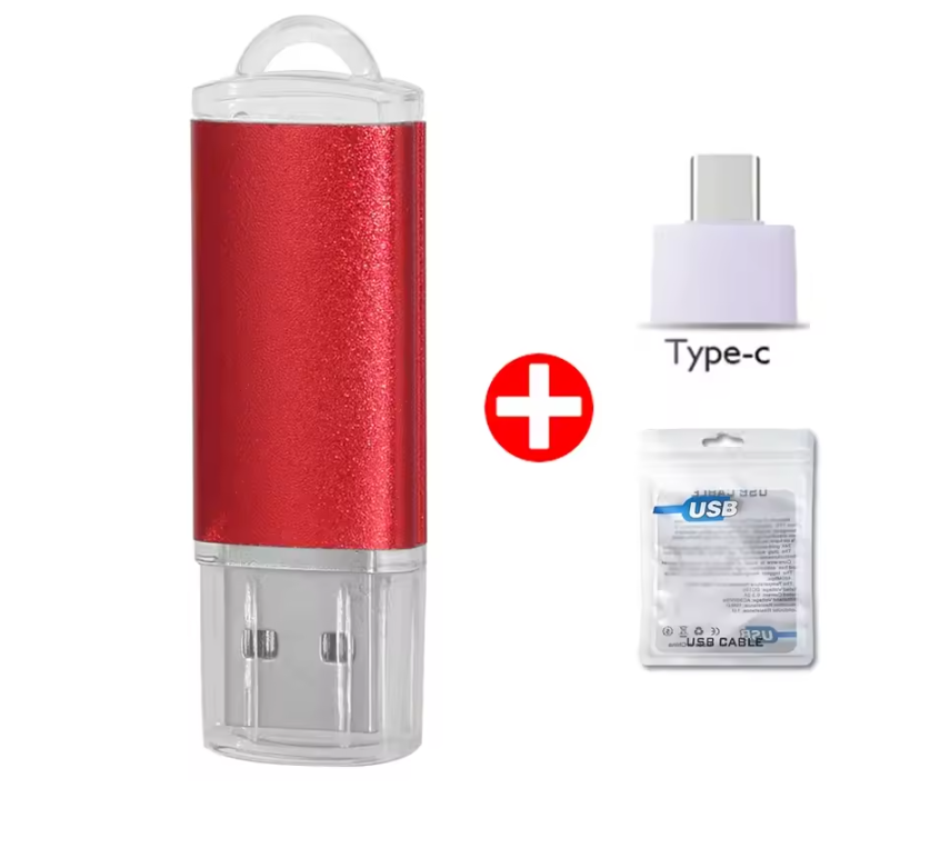 USB Flash Drive Type-C en USB-A – Compacte Metalen USB Stick