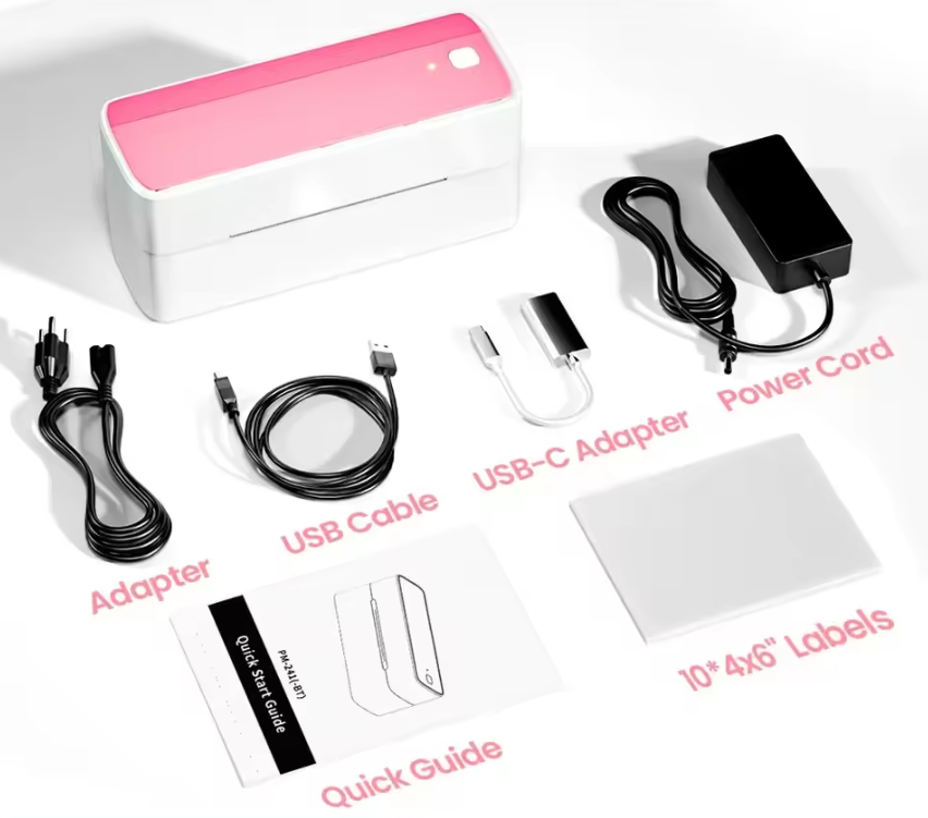 Thermische Labelprinter 4x6 – Bluetooth en USB Verzendprinter Draadloos