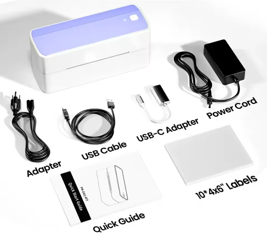Thermische Labelprinter 4x6 – Bluetooth en USB Verzendprinter Draadloos