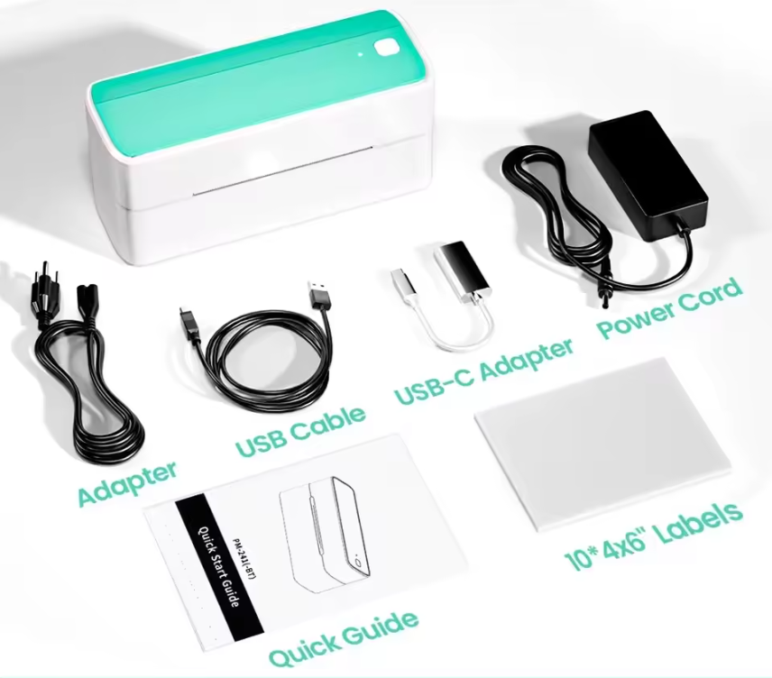 Thermische Labelprinter 4x6 – Bluetooth en USB Verzendprinter Draadloos