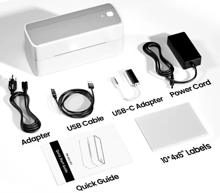 Thermische Labelprinter 4x6 – Bluetooth en USB Verzendprinter Draadloos
