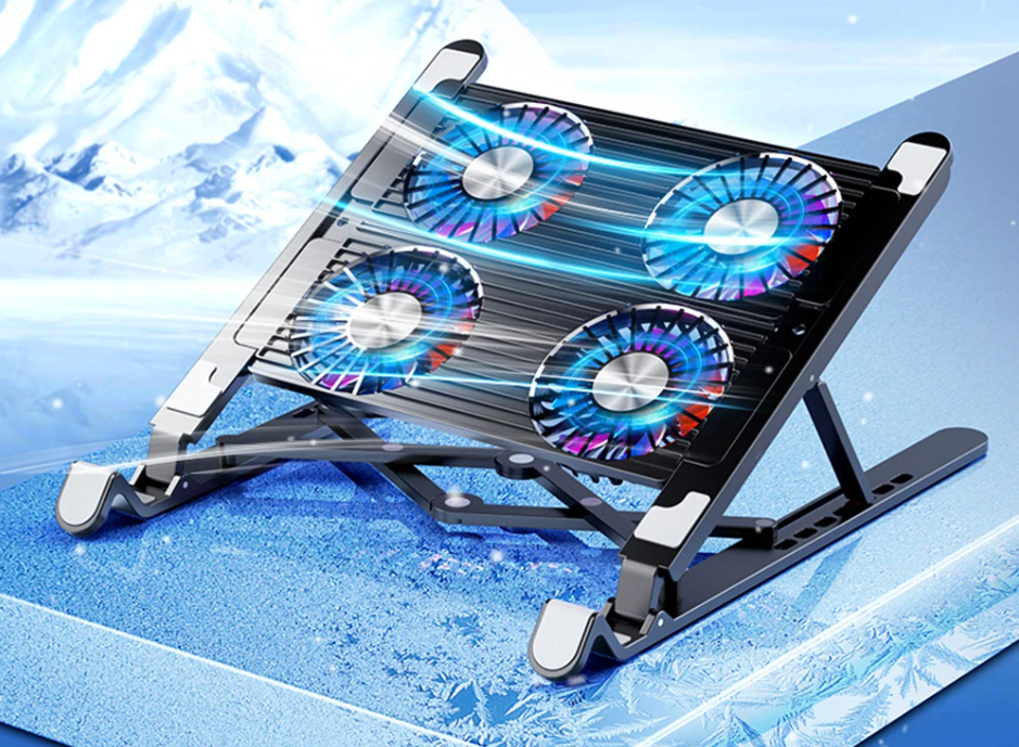 Laptop Koelpad met RGB Fans – Verstelbare en Stille Notebook Stand