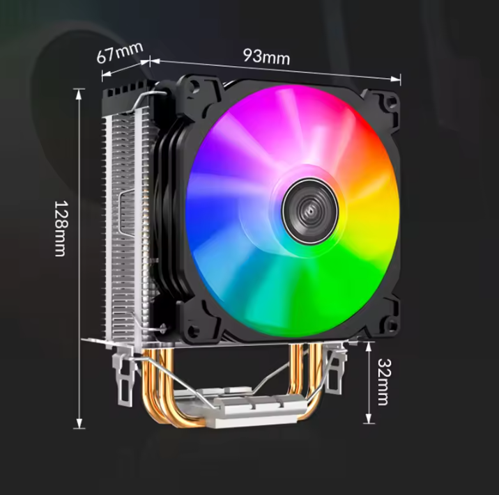RGB CPU Tower Koeler – 2 Heatpipes en Stille 92mm Fan