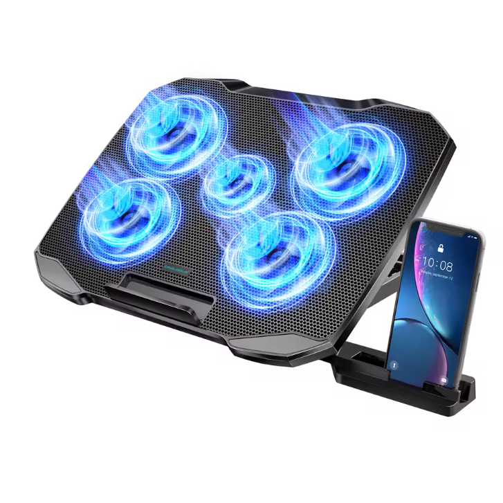 Laptop Koelpad met 5 Fans – Verstelbare en Stille Notebook Stand
