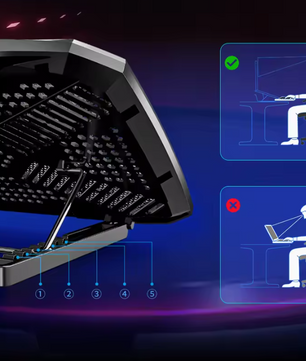 Laptop Koelpad met 5 Fans – Verstelbare en Stille Notebook Stand