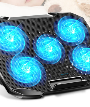 Laptop Koelpad met 5 Fans – Verstelbare en Stille Notebook Stand