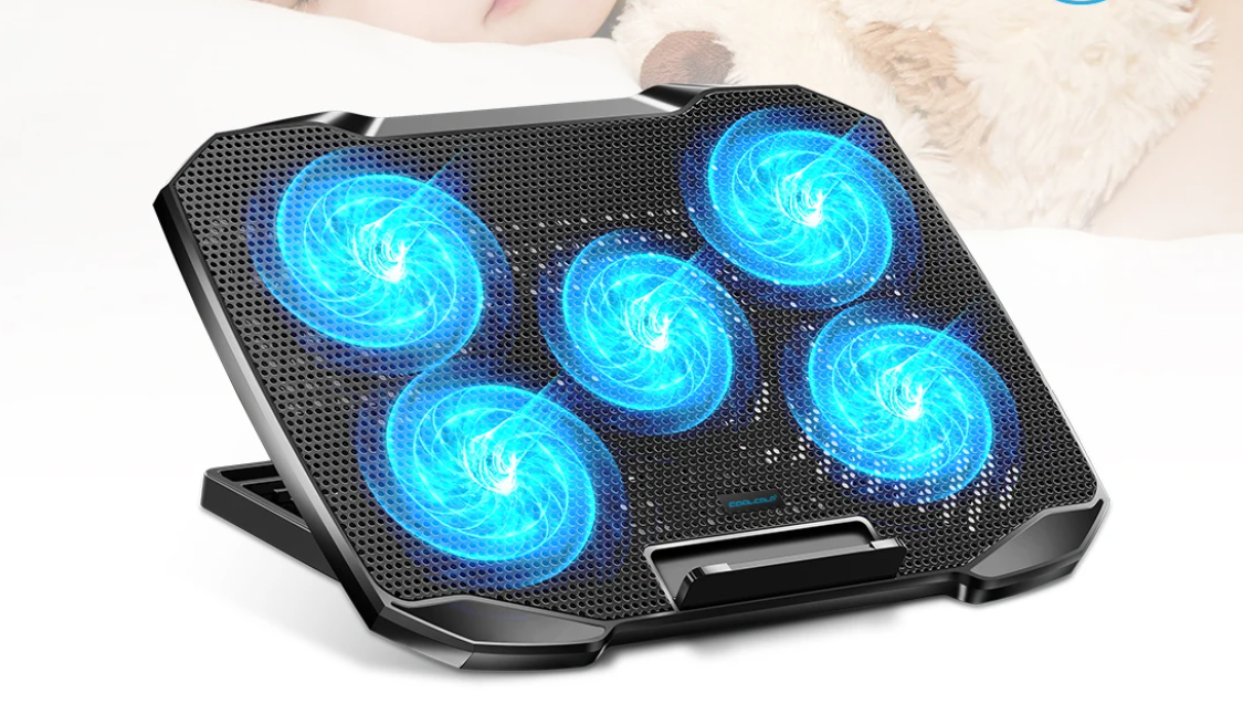 Laptop Koelpad met 5 Fans – Verstelbare en Stille Notebook Stand