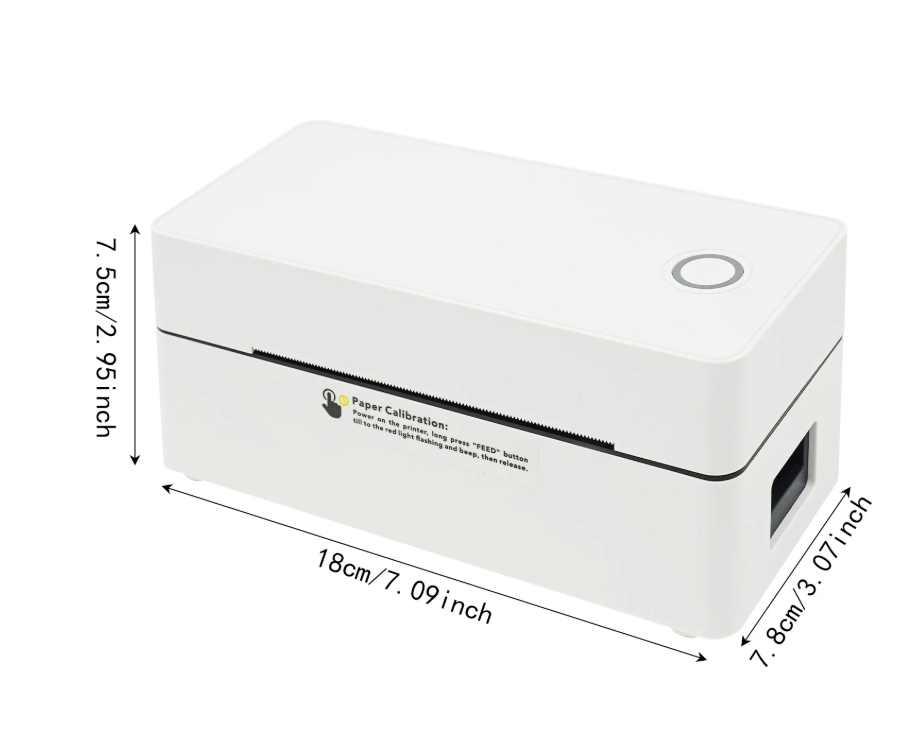 4x6 Label Printer – Draadloze Thermische Printer met Bluetooth en USB voor Verzending