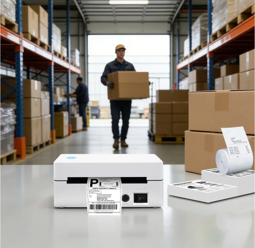 4x6 Label Printer – Draadloze Thermische Printer met Bluetooth en USB voor Verzending