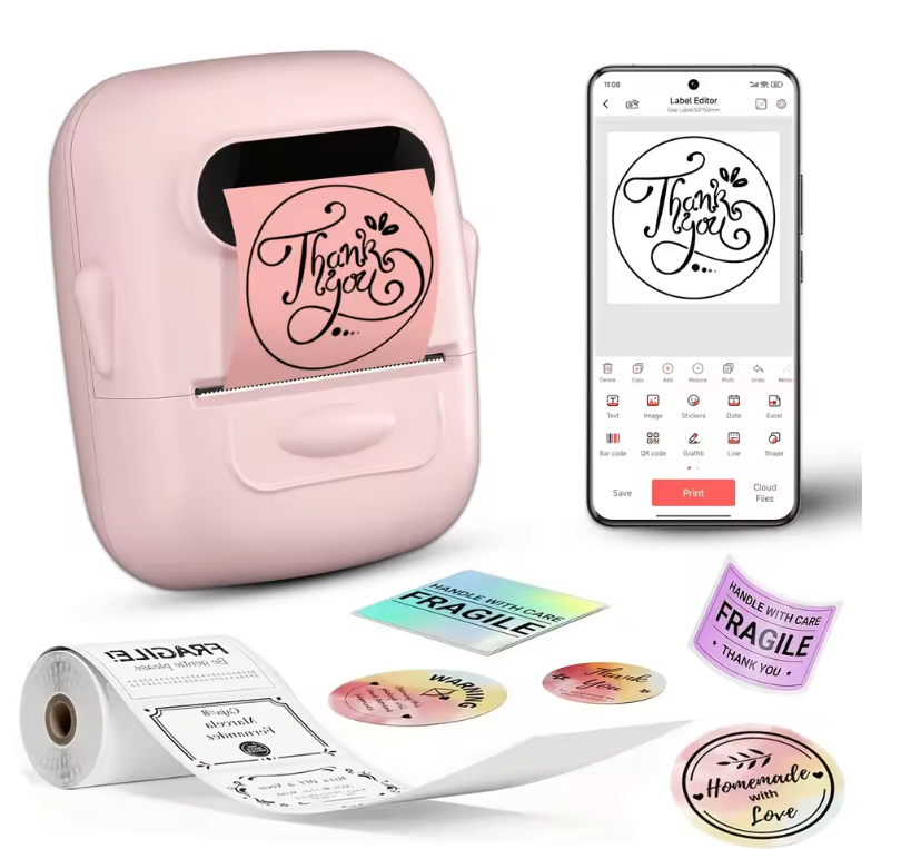 Draagbare Thermische Label Printer – Bluetooth Stickerprinter voor Labels en Organisatie