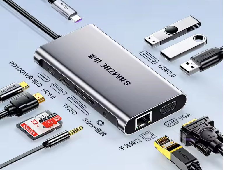 10-in-1 USB-C Hub – 4K HDMI, Ethernet, USB 3.0 en 100W Power Delivery