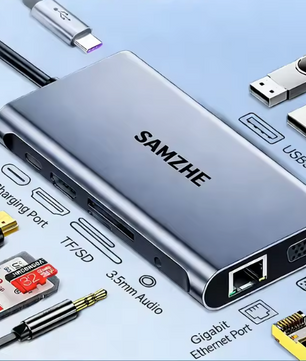 10-in-1 USB-C Hub – 4K HDMI, Ethernet, USB 3.0 en 100W Power Delivery