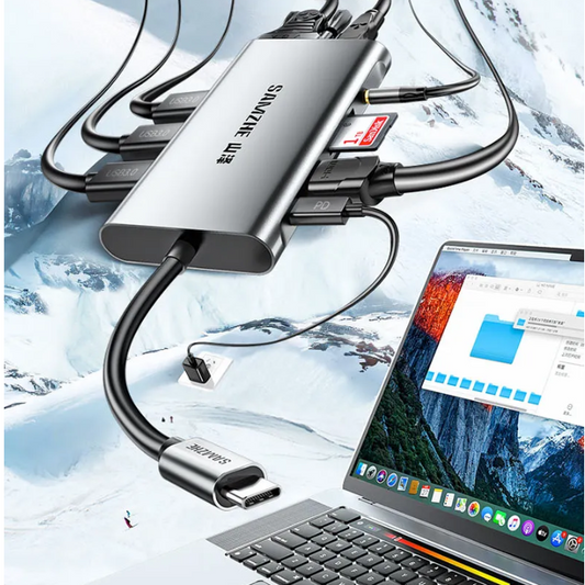 10-in-1 USB-C Hub – 4K HDMI, Ethernet, USB 3.0 en 100W Power Delivery