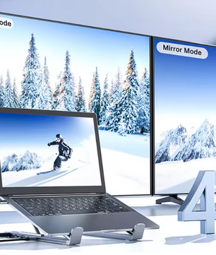 8-in-1 Laptop Standaard met USB-C Hub – Verstelbaar, 4K HDMI en Snellaadfunctie