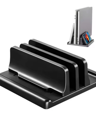 Verticale Laptop Standaard – Bureau Organizer met Verstelbare Sleuven