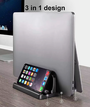 Verticale Laptop Standaard – Bureau Organizer met Verstelbare Sleuven