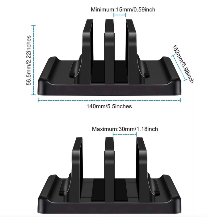 Verticale Laptop Standaard – Bureau Organizer met Verstelbare Sleuven