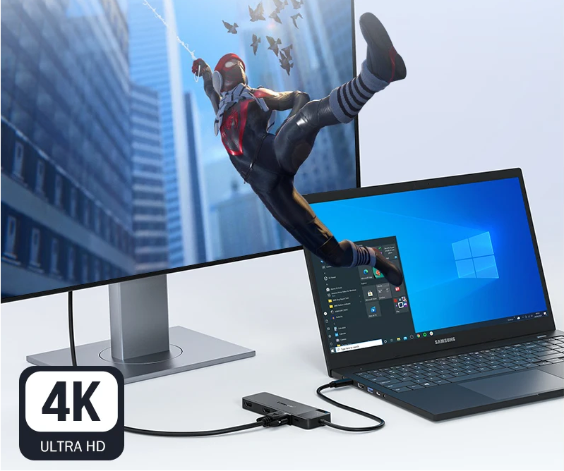 10-in-1 USB-C Hub – Dual HDMI 4K, VGA, USB 3.0 en 100W Power Delivery