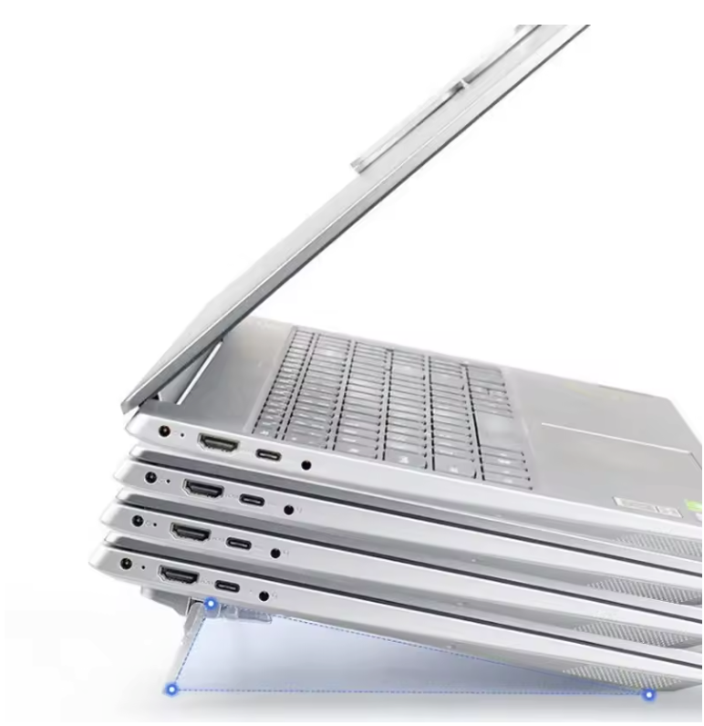 Mini Laptop Standaard Set (2 Stuks) – Opvouwbare Verhogers met Verstelbare Hoeken
