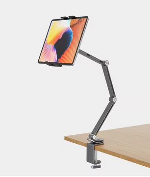 Verstelbare Tablet Houder met Klem – 360° Draaibare Stand voor Bureau en Bed