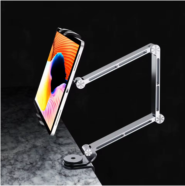 Verstelbare Tablet Houder met Klem – 360° Draaibare Stand voor Bureau en Bed