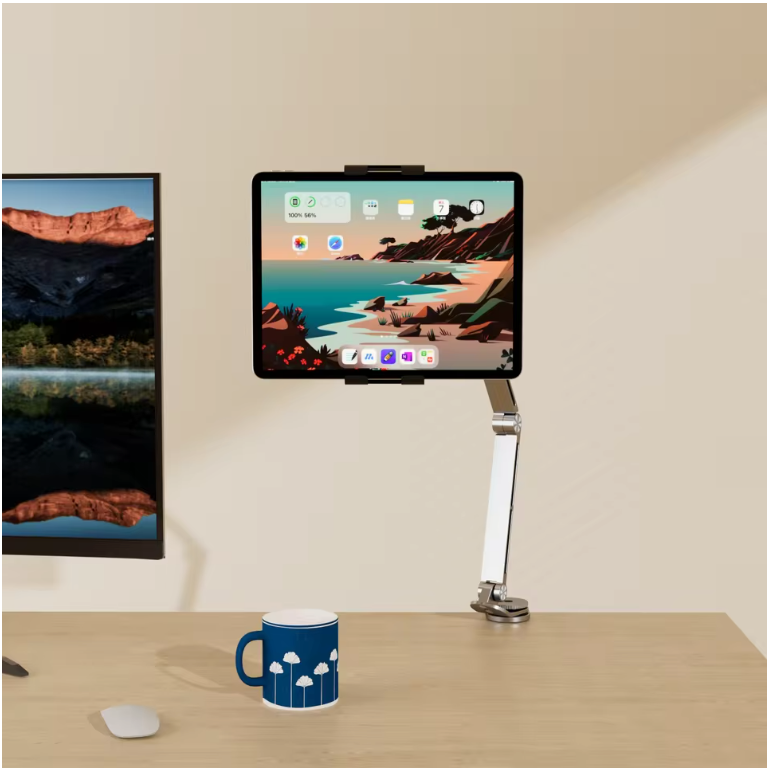 Verstelbare Tablet Houder met Klem – 360° Draaibare Stand voor Bureau en Bed