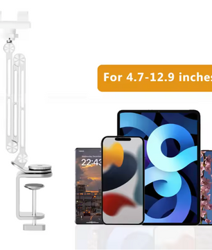 Verstelbare Tablet Houder met Klem – 360° Draaibare Stand voor Bureau en Bed