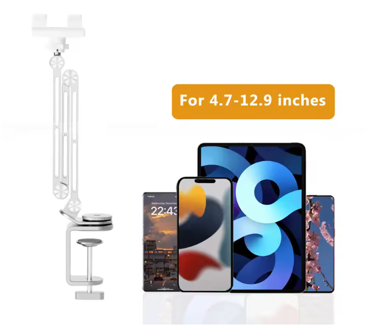 Verstelbare Tablet Houder met Klem – 360° Draaibare Stand voor Bureau en Bed