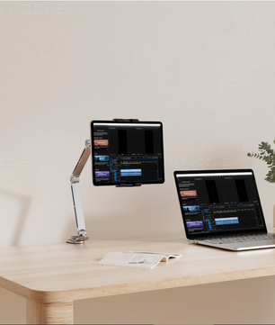 Verstelbare Tablet Houder met Klem – 360° Draaibare Stand voor Bureau en Bed