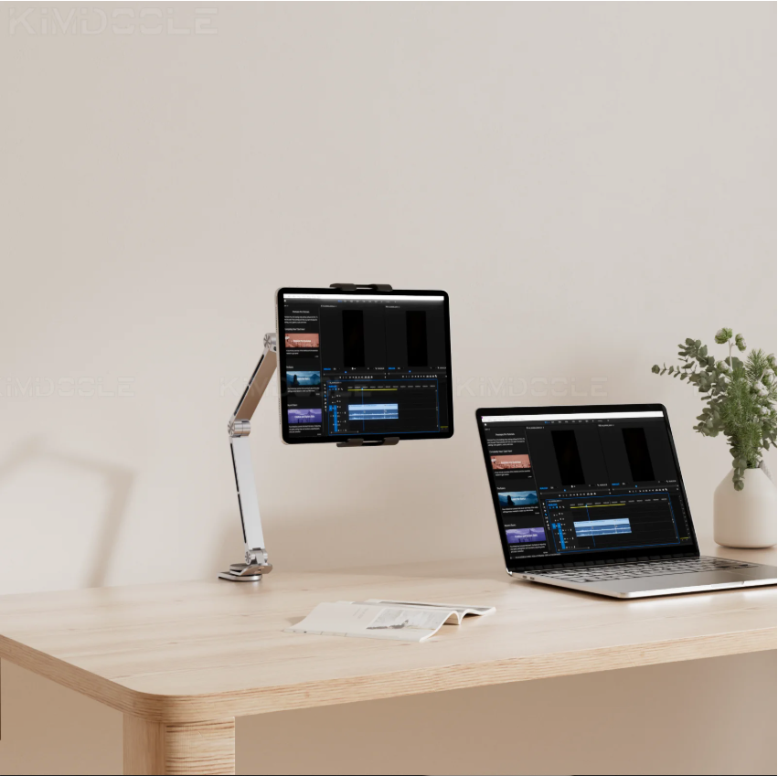 Verstelbare Tablet Houder met Klem – 360° Draaibare Stand voor Bureau en Bed
