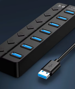 USB Hub 4/7 Poorten – USB 3.0/2.0 Splitter met Schakelaars en LED