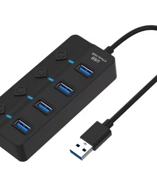 USB Hub 4/7 Poorten – USB 3.0/2.0 Splitter met Schakelaars en LED