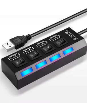 USB Hub 4/7 Poorten – USB 3.0/2.0 Splitter met Schakelaars en LED