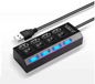 USB Hub 4/7 Poorten – USB 3.0/2.0 Splitter met Schakelaars en LED